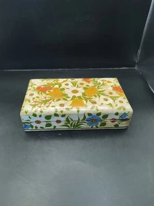 Large Vintage Paper Mache Hand Painted Box Handmade  - Picture 1 of 5