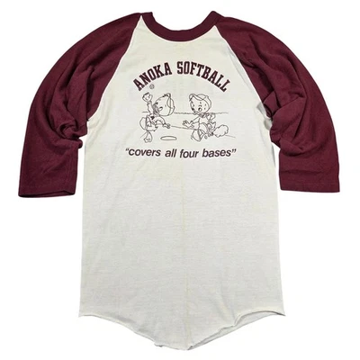 Vtg Russell Athletic Raglan Shirt Baseball Mens M Retro Duck Tales Single Stitch - Image 1 of 4