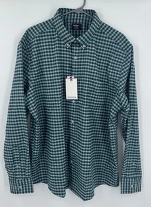 UNTUCKit XXL Long Sleeve Mens Flannel Button Front Shirt Green Plaid Polyester+ - Picture 1 of 7