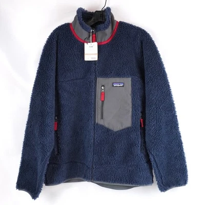 Patagonia Classic Retro-X Fleece Jacket In New Navy And Red - Men's Size Large - Image 1 of 4