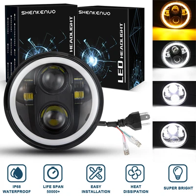 Faro LED Halo DRL de 5,75 pulgadas para Honda VT1300, Sabre, Stateline, Insterate, Fury Foto 1 de 4