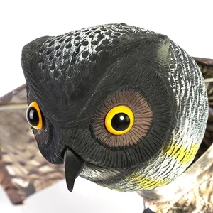 Prowler Owl With Moving Wing Garden Scarecrow Predator Decoy Pest - Picture 1 of 17
