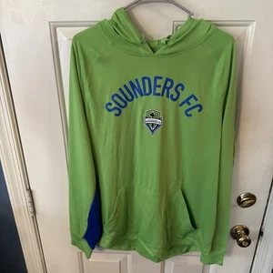 Seattle Sounders F.C. MLS Hoodie Mens Large Green Lightweight Pullover - Picture 1 of 15
