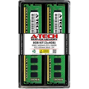 8GB 2x 4GB PC3-12800E ECC UDIMM Synology RackStation RS18016xs+ Memory RAM - Picture 1 of 5