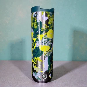 Starbucks Ocean Floral 2020 Purple Green Stainless Vacuum Insulated Tumbler 16oz - Picture 1 of 7