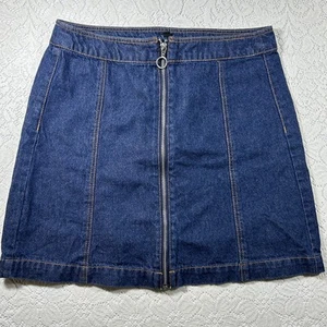 H&M Falda Denim Dividida Mujer 8 Utilidad Cremallera Frontal Cintura Alta Mini - Imagen 1 de 12