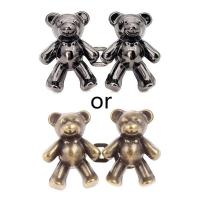 2Pcs Bear Shaped Detachable Jean Button Pins Adjustable Waist Extender for Pants - Image 1 of 4