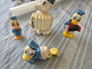 1960s-70s Vintage Disney Donald Duck Ceramic Figurines & Wind Up Toys 2x Each - Picture 1 of 10
