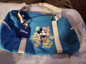 Borsa a botte in tela Disney borsa a mano con cerniera Minnie Mouse fiori vintage - Foto 1 di 5