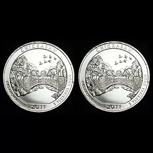 2011 P+D Chickasaw OK National Park America the Beautiful ~ From US Mint Set - Foto 1 di 2