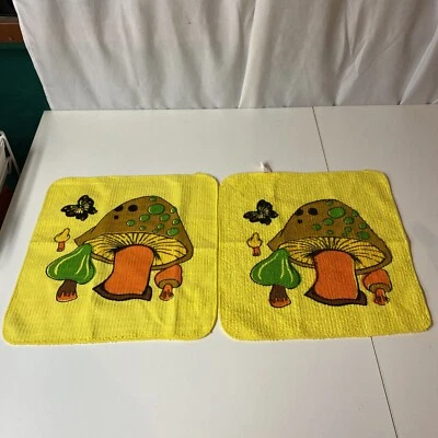 Vintage Sears Merry Mushroom Dish Cloth Wash Rag 70’s Decor RARE NOS - Image 1 of 4