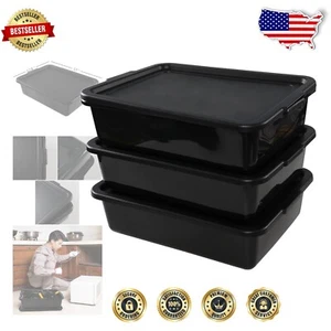 Space-Saving 3-Piece 13L Plastic Bus Boxes with Lids for Organized Living - Picture 1 of 9