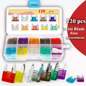 120PCS Mini Blade Fuse Assortment Auto Car Motorcycle SUV FUSES Kit APM ATM - Picture 1 of 8