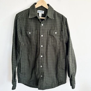 Duluth Trading Co Shacket Mens S Green Plaid Duck Cotton Snap Heavyweight Chore - Picture 1 of 12