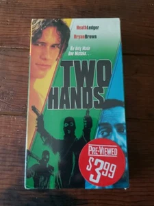 Two Hands VHS Blockbuster Video Previously Viewed Sealed Ledger Bryan Brown - Picture 1 of 6