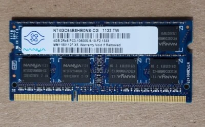 DELL NANYA 4GB SO-DIMM PC3-10600 DDR3 - NOTEBOOK / LAPTOP / AIO : MEMORY - RAM - Image 1 of 2