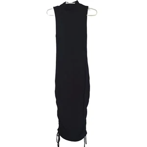 BB Dakota Steve Madden schwarzes ärmelloses gerafftes Midikleid Small, neu mit Etikett. - Bild 1 von 7