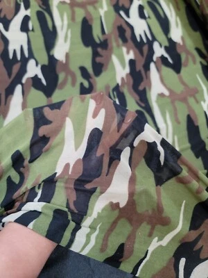 Tecido elástico com estampa de camuflagem militar 4 vias 60" de largura roupa esportiva malha por jarda - Imagem 1 de 4