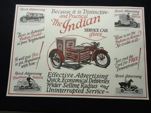 Vintage NOS Indian Service Car Motorcycle Poster Mid 1990's Repro 21"x31" NICE - Picture 1 of 10