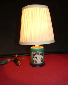 Coca-Cola Homemade Lamp - Red & Green Tin Container w/ Wood Base *No Shade/Bulb - Picture 1 of 6