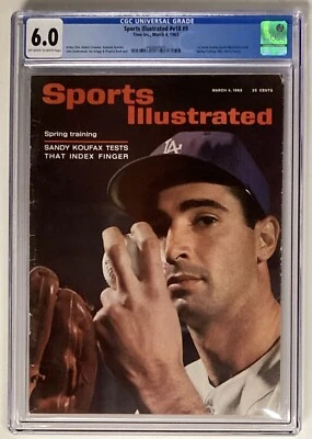 Sports Illustrated March 4 1963 Sandy Koufax Baseball CGC 6.0 Newsstand - Image 1 of 4