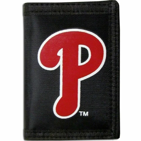 Philadelphia Phillies Trifold Nylon Wallet MLB Licensed Baseball Cover