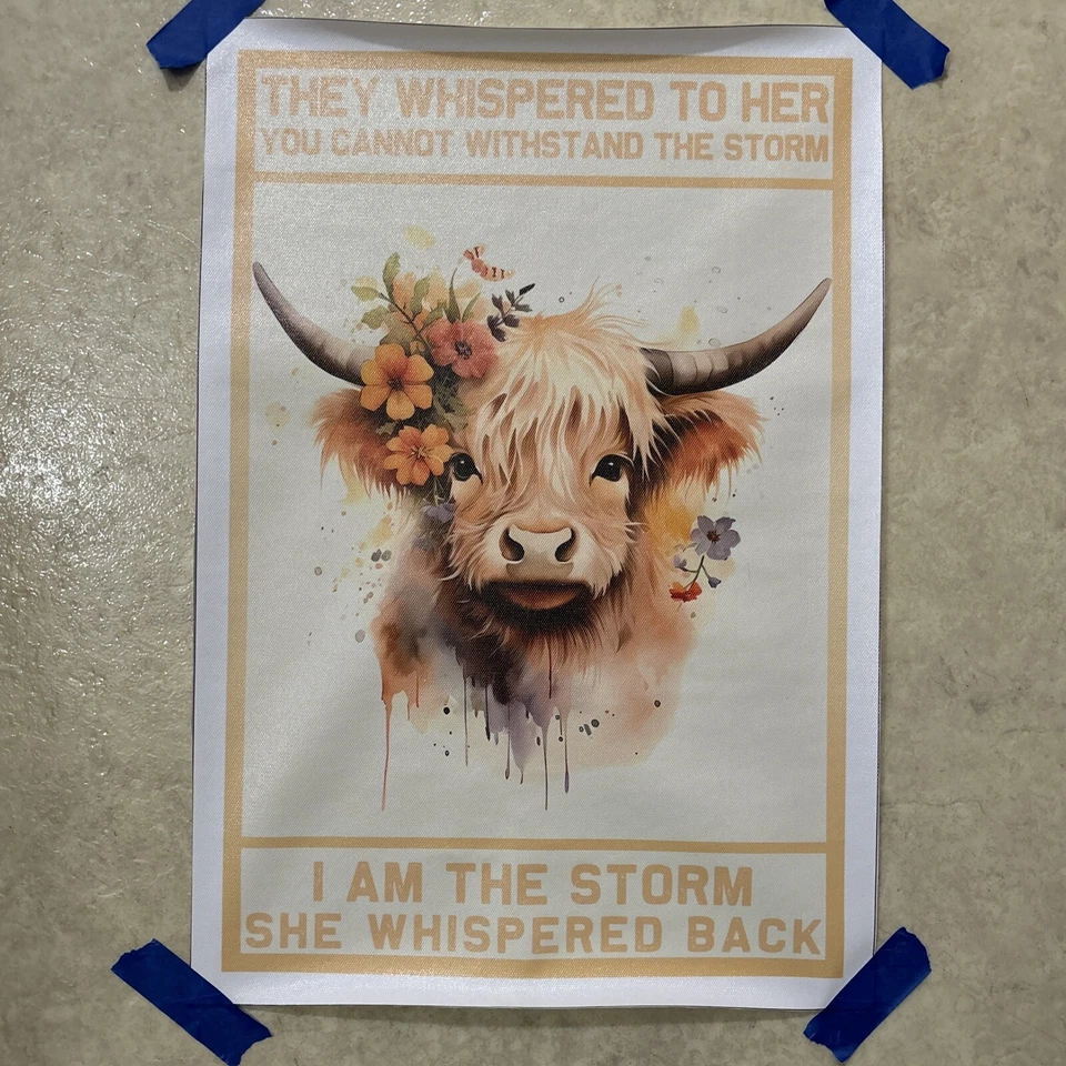 Cow - I Am The Storm Quote ✅Positive Inspirational Poster Canvas Wall Art 12x18” - Image 1 of 4