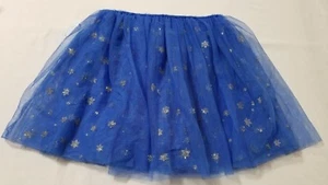 New Girl's Cat & Jack Blue Glitter Star Print Tulle TuTu Skirt Size XL 14/16 - Picture 1 of 2