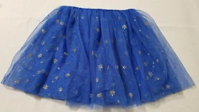 New Girl's Cat & Jack Blue Glitter Star Print Tulle TuTu Skirt Size XL 14/16 - Image 1 of 2