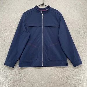 Tommy Bahama Jacket Mens Large Paradise Tech Fleece Lined Soft Shell Golf Blue - Picture 1 of 12