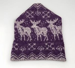 Top Notch Knits 100% Wool Nordic Skiing Hat Purple Made in USA Fleece Lined - Picture 1 of 7