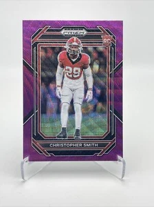 2023 Prizm Draft Picks Christopher Smith RC Purple Wave #168 Georgia / Raiders - Bild 1 von 2