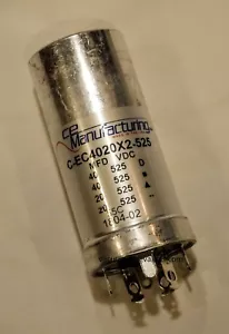 Capacitor CE MFG CAN ELECTROLYTIC MALLORY 525V, 40/40/20/20µF USA MFD - Picture 1 of 2