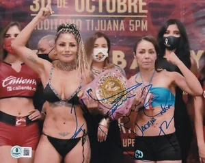 MARIANA BARBY JUAREZ JACKIE NAVA SIGNED AUTO 8X10 PHOTO BAS COA BOXING WBC CHAMP - Picture 1 of 1