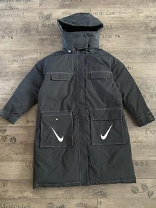 NIKE SPORTSWEAR WOMENS STORM-FIT SWOOSH HOODED PARKA COAT BLACK DJ1979-010 - XS - Picture 1 of 13