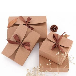 10pcs Large Size Kraft Cake Gift Heart Candy Wedding Party Rustic Boxes 12cm - Picture 1 of 5