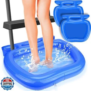 Paquete de 2 baños de pies de piscina, lavabo inflable para baño de remojo de pies para escalera de entrada a la piscina - Imagen 1 de 5