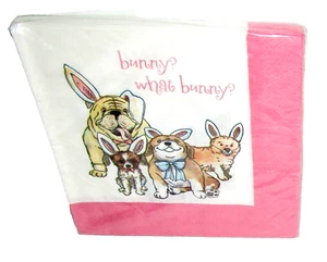 Servilletas ALMUERZO DE PASCUA ~20 quilates ~ 2 capas ~ ¿QUÉ CONEJITO? 12 7/8" x 12 3/4" - Imagen 1 de 1