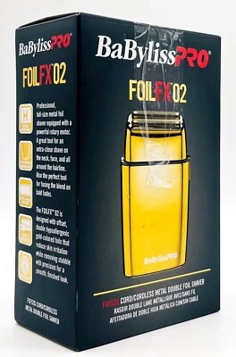 Barbeador Babyliss Pro FOILFX02 sem fio folha dupla metal - Dourado - Imagem 1 de 4