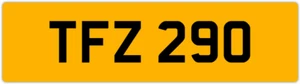 TFZ 290 T 3x3 DATELESS PRIVATE NUMBER PLATE TOM TONY TEL TOD TODD TAM TAJ TRACE - Picture 1 of 1