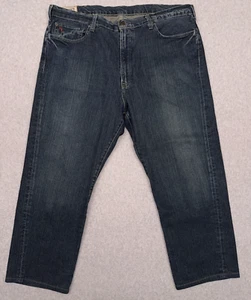 Pantalones de mezclilla rectos Polo Ralph Lauren Cortlandt 300 para hombre 40x28 azul lavado oscuro - Imagen 1 de 13
