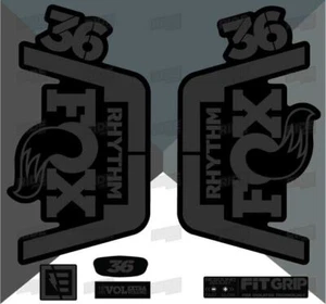 Fox 36 Rhythm Fork Decals/Stickers - Black/Stealth - Licensed By Fox - Picture 1 of 1