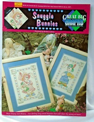 Snuggle Bunnues Great Big Graphs Bertha S Dunn Flopsy Mopsy Cross Stitch Pattern - Image 1 of 2