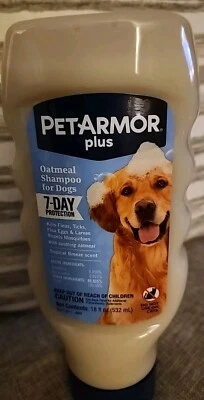 PET ARMOR PetArmor Plus Oatmeal Shampoo for Dogs 7-Day Protection. 18oz