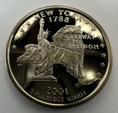 2001-S PROOF New York State Quarter 25cent Coin from US Mint Proof Set. - Image 1 of 4