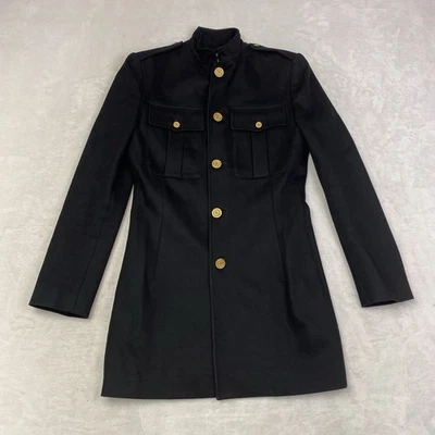 Ralph Lauren Military Jacket 4 Black Wool Blend USA Made Gold Crest Buttons - Image 1 of 4