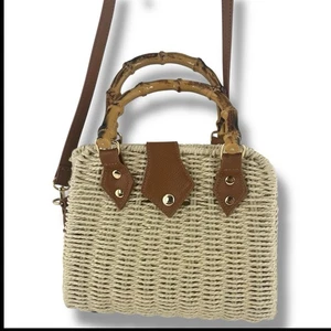 Straw Purses for Women Trendy Summer Woven Tote Bag Straw Basket Crossbody Wi... - Picture 1 of 8