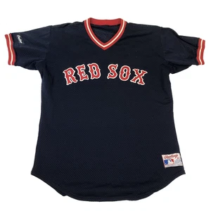 Vintage 80s Boston Red Sox #24 Dwight Evans Blue Pullover Jersey Size 42 USA - Picture 1 of 9
