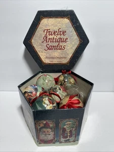 Vintage Weihnachtsschmuck zwölf antike Weihnachtsmänner Decoupage C&F Enterprises 1995 - Bild 1 von 18