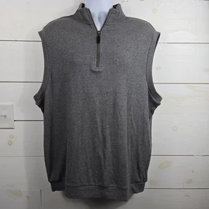 Roundtree Yorke Silky Finish 1/4 Zip Vest Mens XLT Gray Pullover Super Soft Golf - Picture 1 of 11